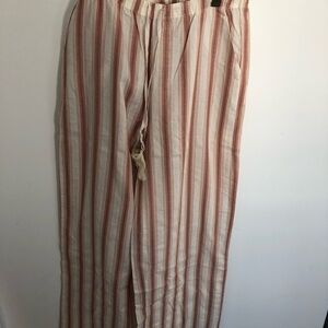 Striped Pants with Drawstring Waist Large